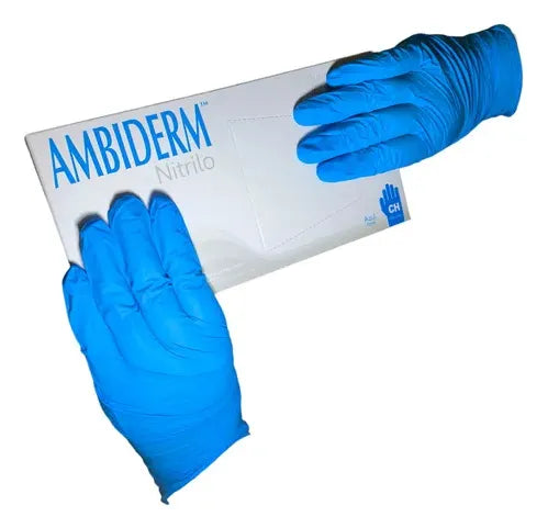 Guante De Nitrilo Ambiderm Azul Royal Caja Con 100 Piezas-2