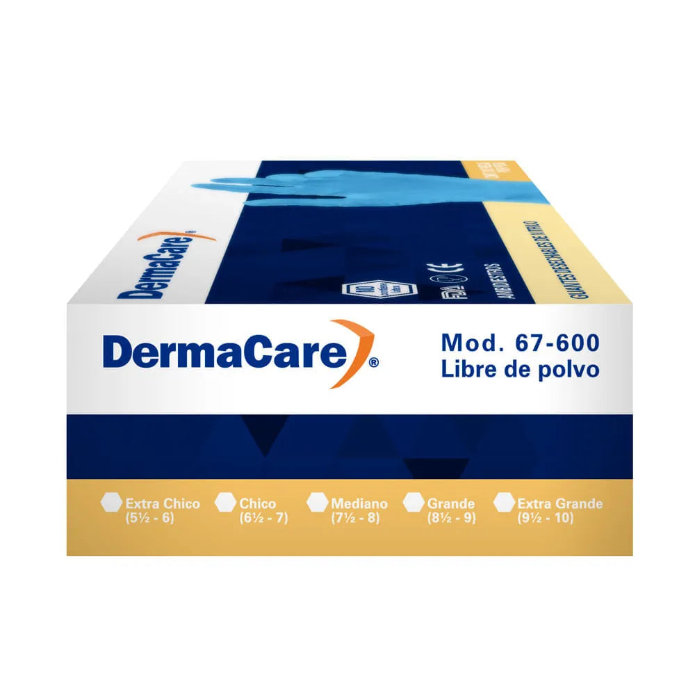 Guante de Nitrilo Azul Cielo Derma Care 67-600 Sin Polvo Caja con 100 Piezas-2