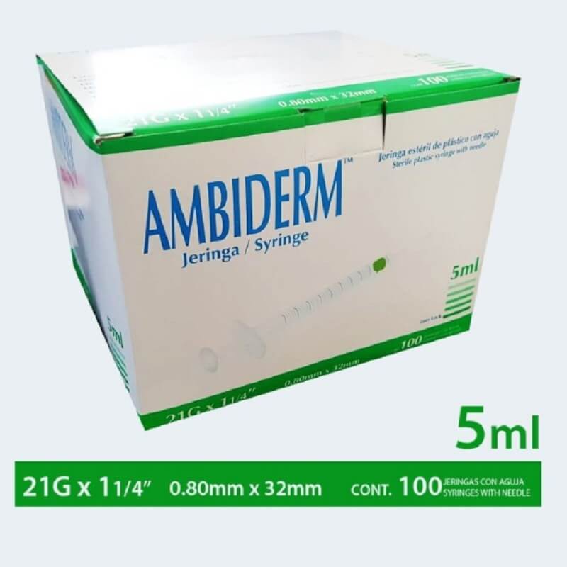 Jeringas Desechables Ambiderm con Aguja (3ml, 5ml y 10ml) 100 Piezas-5