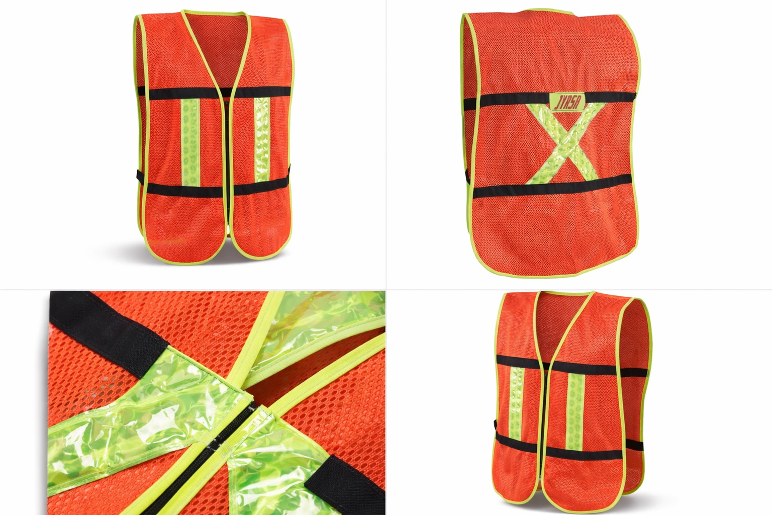 Chaleco de Malla con Reflejante Naranja/Amarillo Mod. 1011 Alta Visibilidad Jyrsa-5