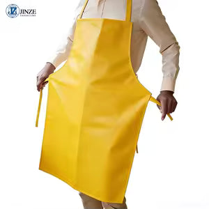 Mandil de PVC Amarillo 60x90 cm Delantal Impermeable Industrial para Limpieza y Procesamiento