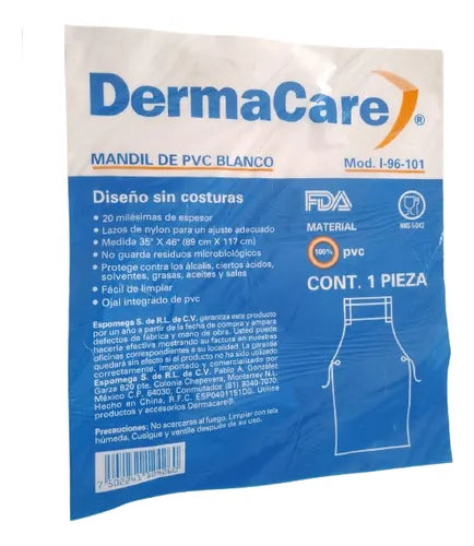 Mandil de PVC Blanco I-96-101 Derma Care Protección Impermeable-3