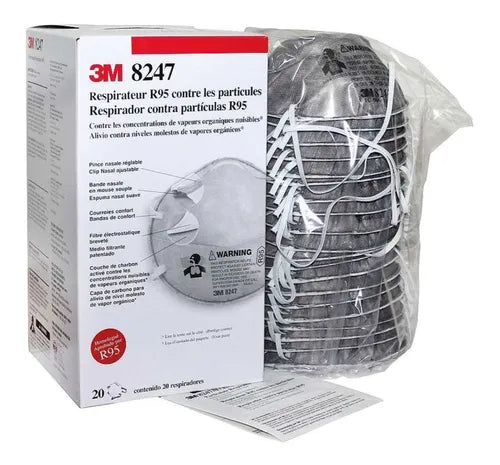 Mascarilla 3M 8247 R95 con Carbón Activado Protección contra Partículas y Olores Caja con 20 pza-4