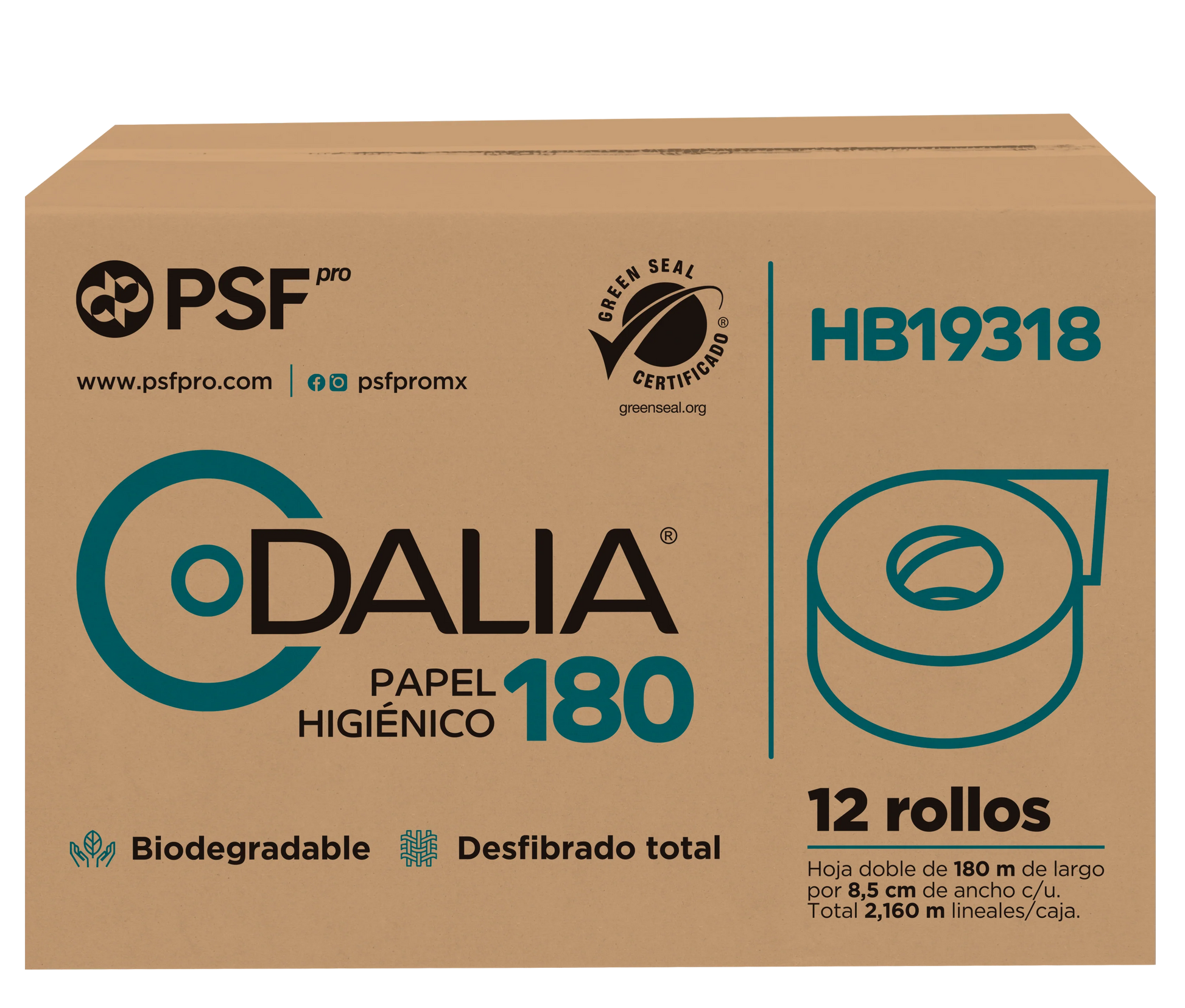 Papel Higiénico Dalia 12 Rollos de 180 m Suave y Rendidor Caja con 12 pza-1
