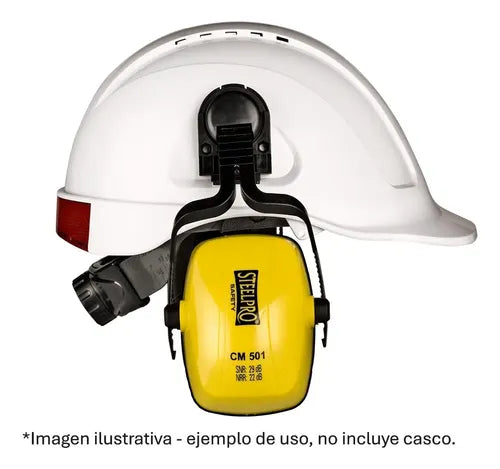 Protector Auditivo CM-501 Montable en Casco 23 dB Steel Pro Orejeras de Seguridad para Casco Pza