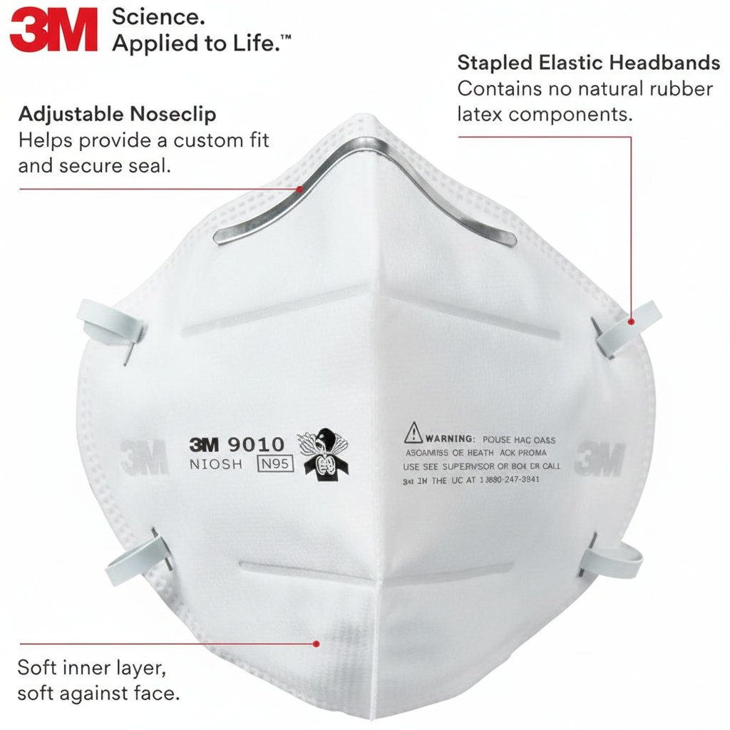 Respirador 3M 9010 N95 Caja con 50 Piezas-3
