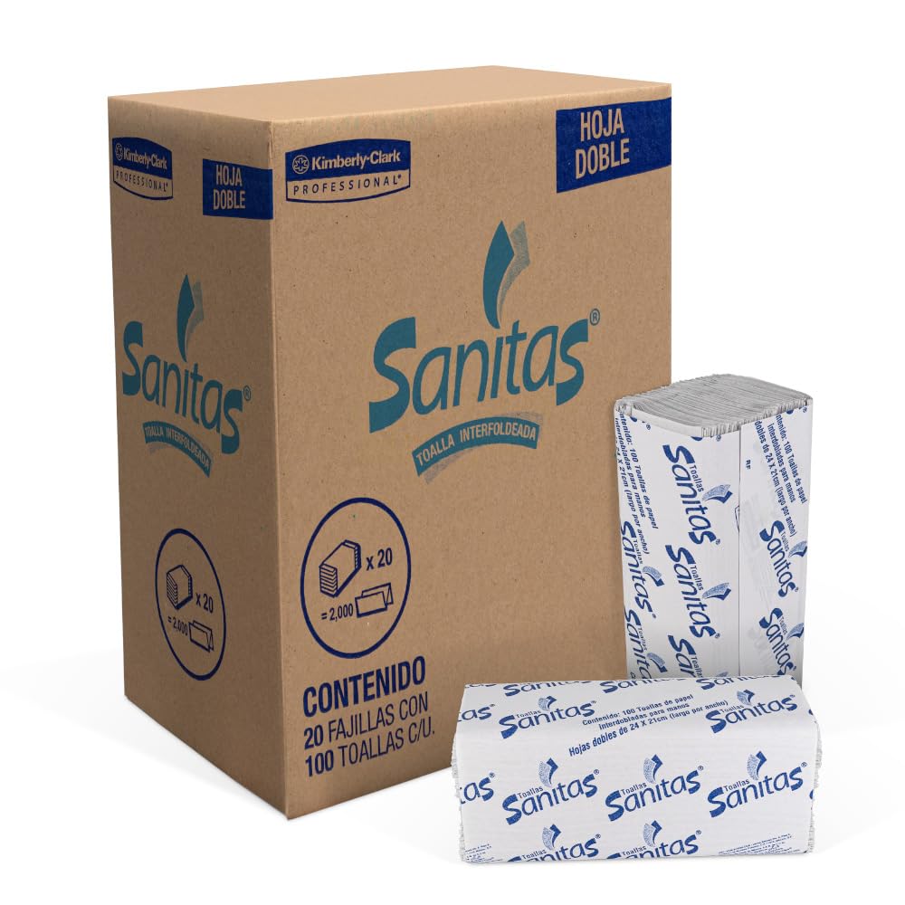 Toallas Interdobladas Sanitas Kimberly-Clark Pack 2000 Hojas