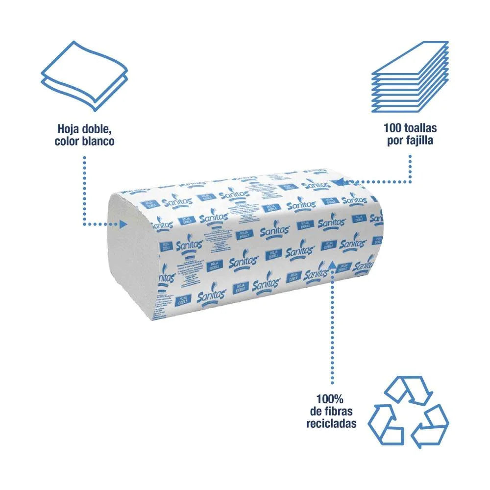 Toallas Interdobladas Sanitas Kimberly-Clark Pack 2000 Hojas-6