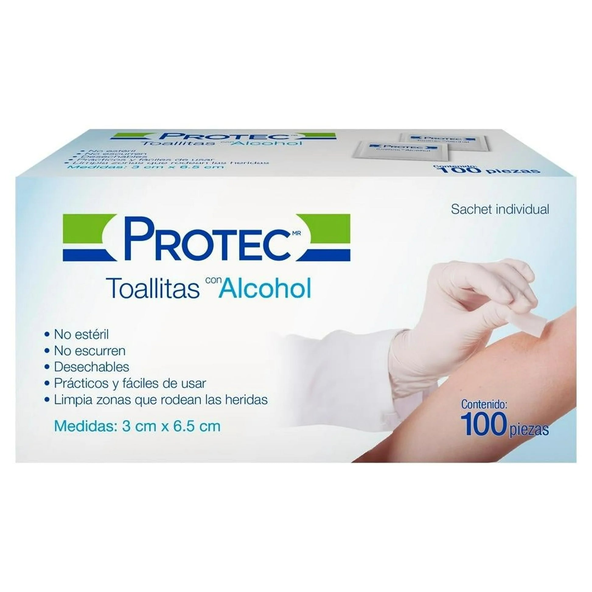 Toallitas con Alcohol Protec 100 Piezas-1