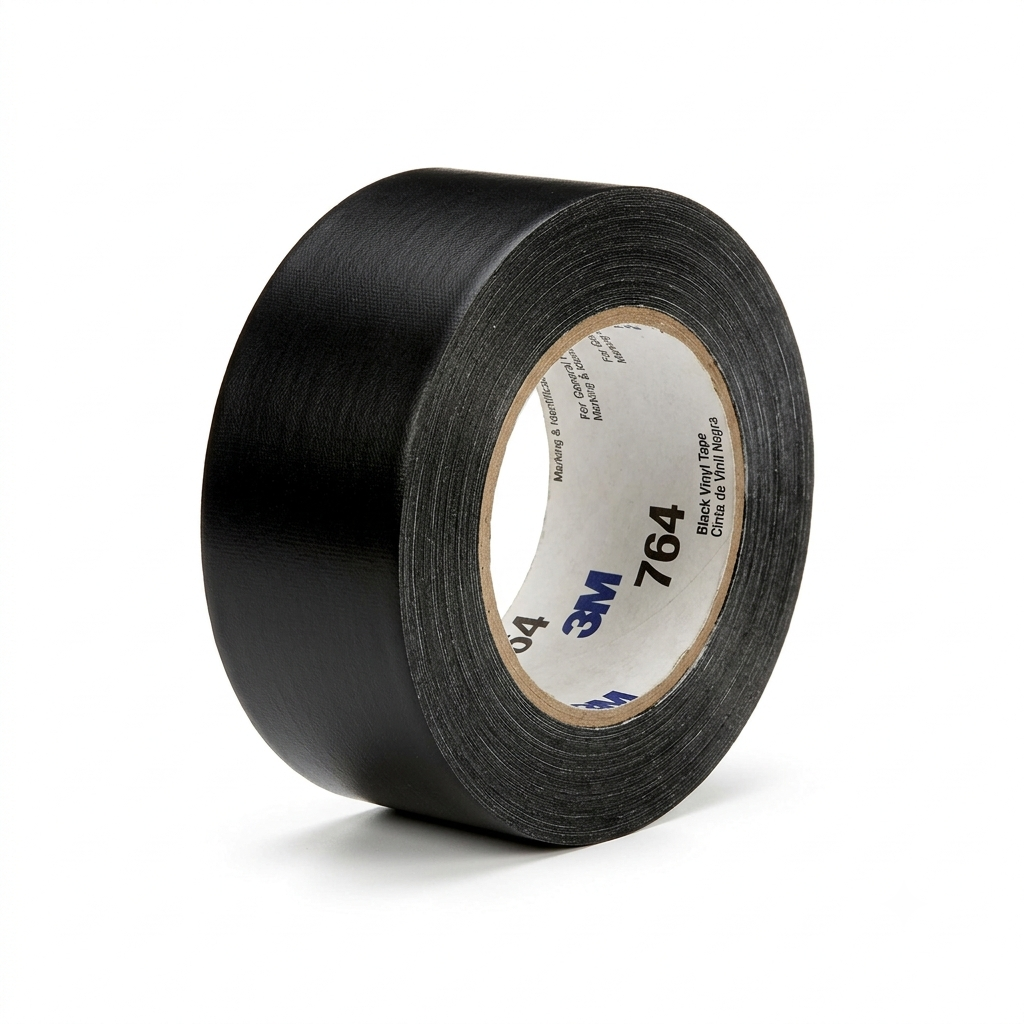 Cinta de Vinil 3M 764 Negra Cinta para Señalización y Marcaje Industrial
