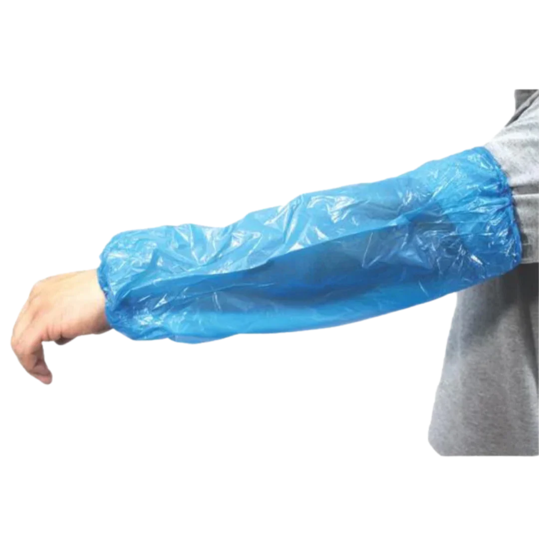 Cubre Manga Azul de Polietileno TAC Protección Impermeable Industrial Paquete con 100 pza