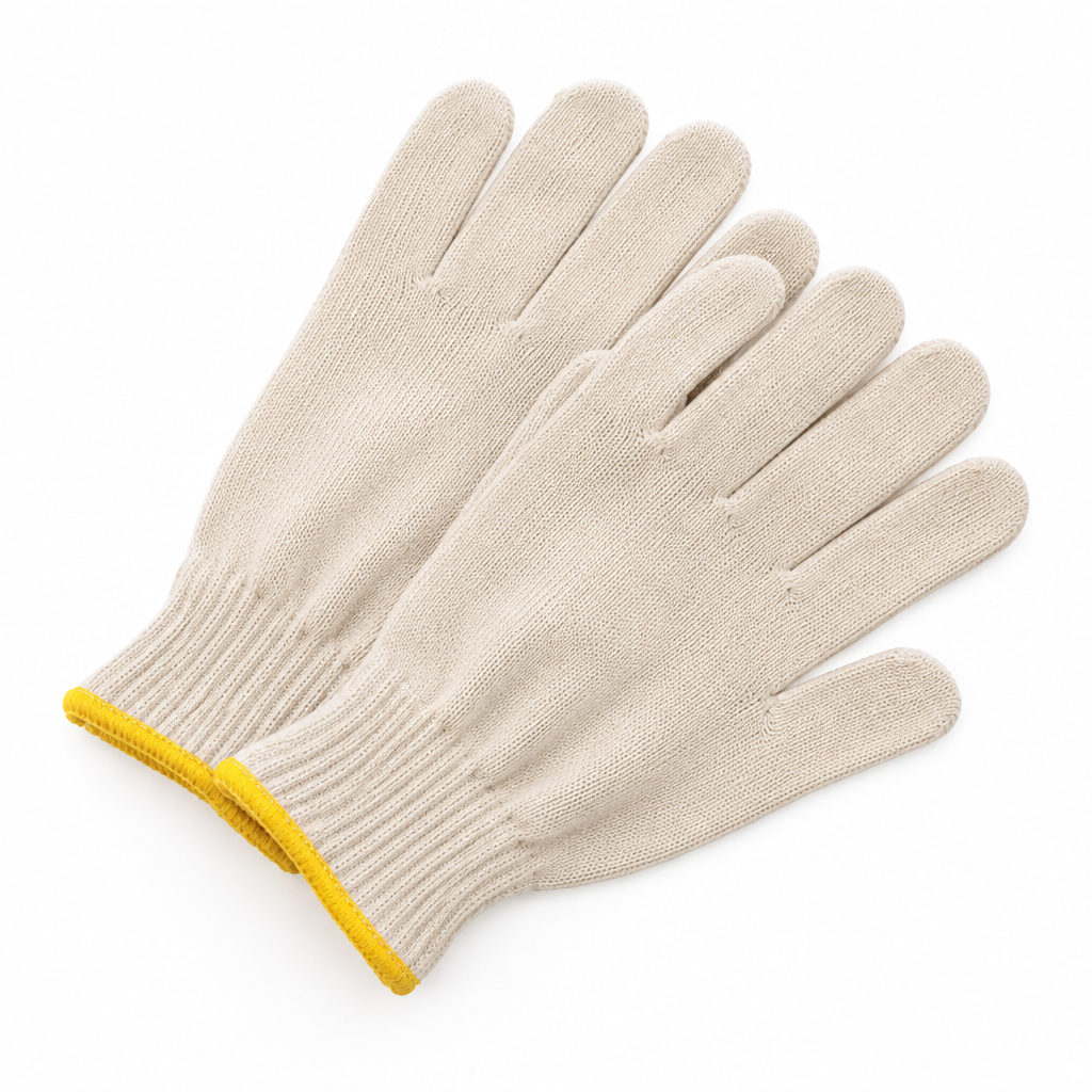 GUANTE JAPONES DE 75 GR BEIGE DE RIBETE AMARILLO MUJER PAR-1