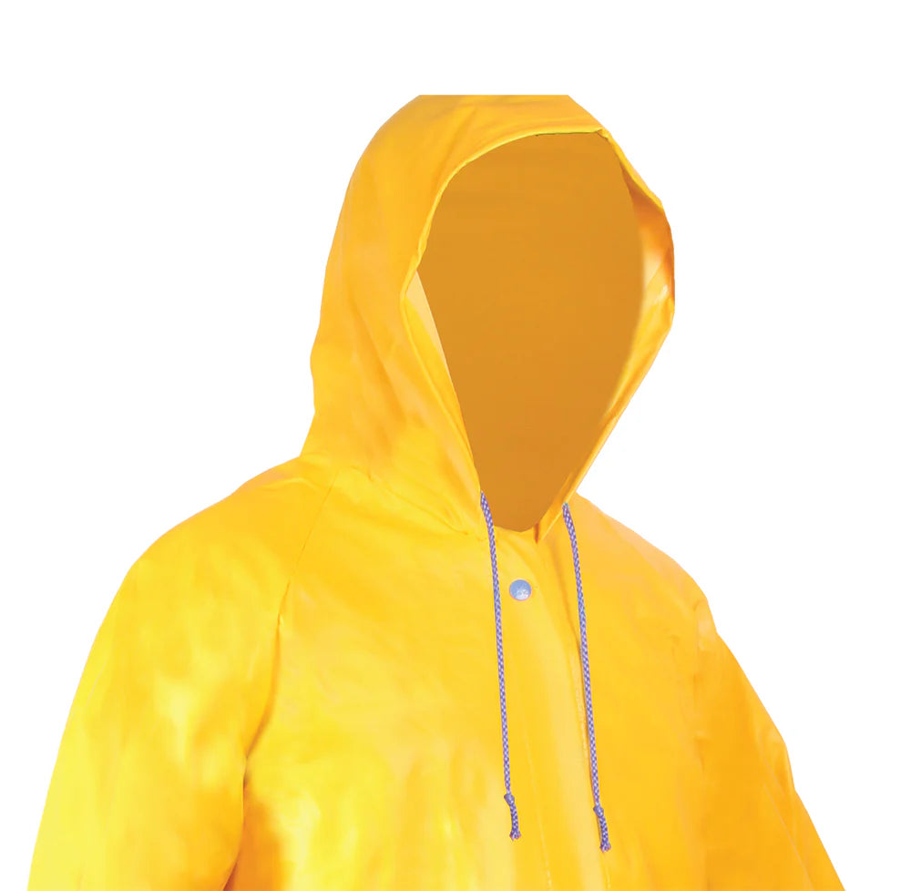 Gabardina Impermeable Larga DD-1220 Protección contra Lluvia Industrial con Capucha
