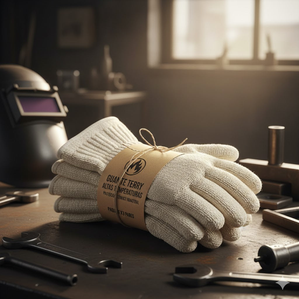 Guante Terry para Altas Temperaturas Protección Térmica Industrial - Par-3