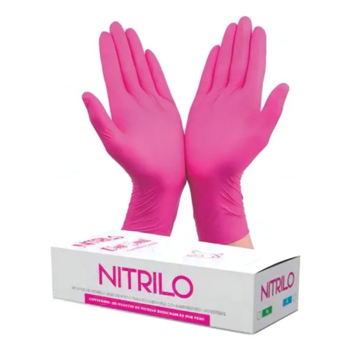 Guantes de Nitrilo Rosa Uniseal Sin Polvo Caja con 100 Piezas