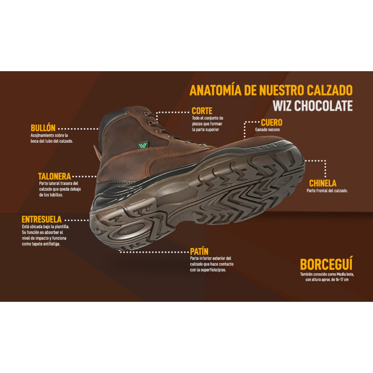 Bota de Seguridad VanVien Wiz Chocolate-6